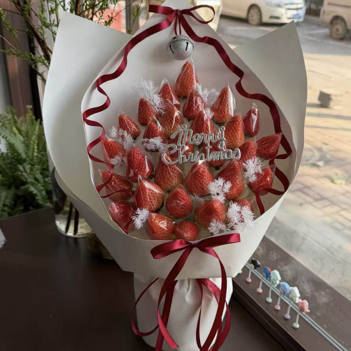 草莓花束 diy 材料包全套棒棒糖车厘子圣诞礼品送女朋友闺蜜礼物