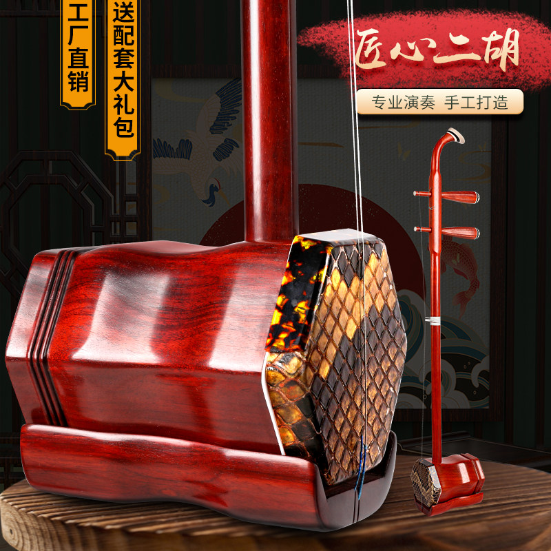 初学者二胡儿童成人通用花梨木黑檀木专业教学考级演奏专用乐器