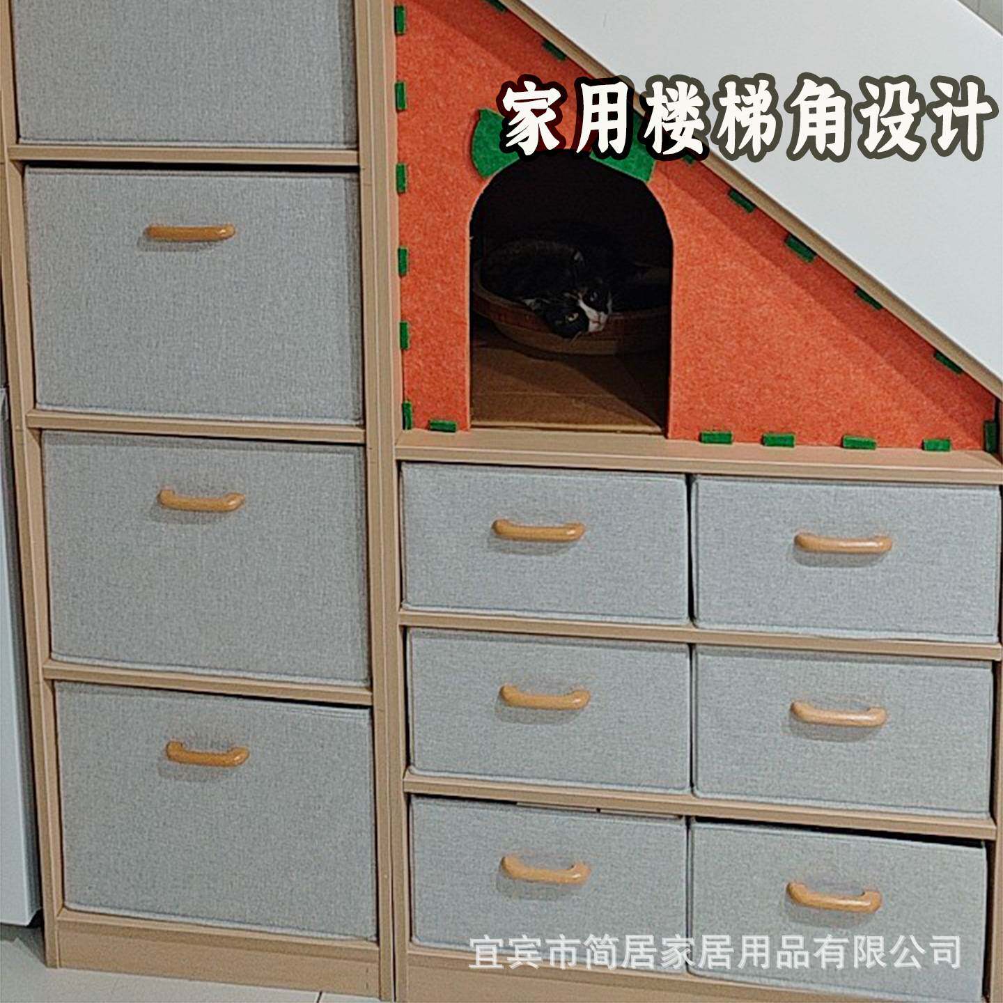 衣服收纳箱家用抽屉式折叠亚麻玩具收纳盒储物筐水洗无异味整理箱
