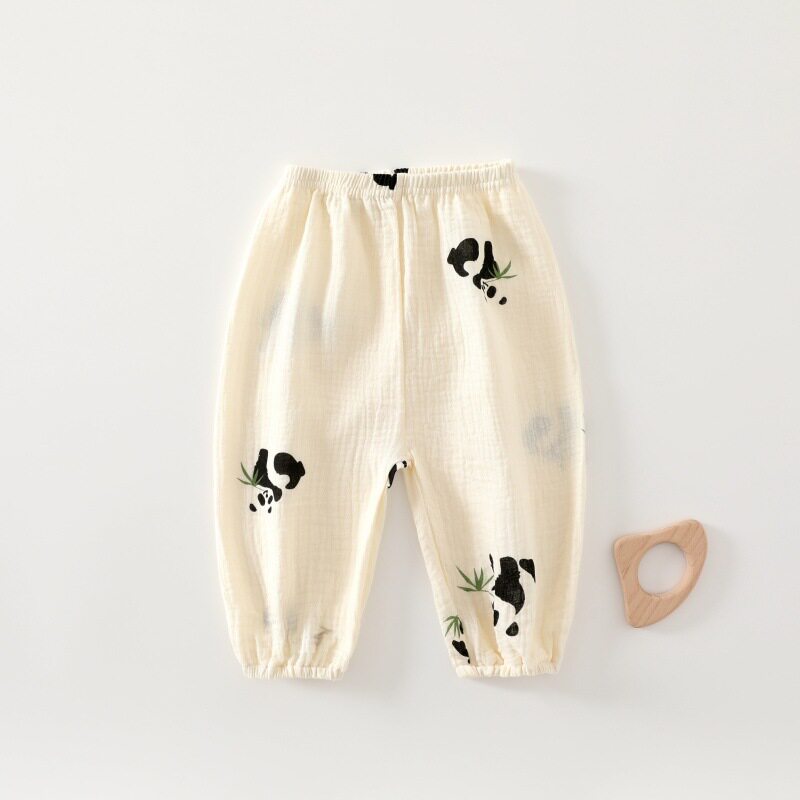 儿童纱布防蚊裤纯棉A类男女宝宝夏季薄款裤子1-7岁中小童夏装