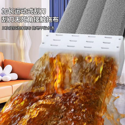 免手洗拖把加大加厚双刮条木地板专用拖把家用拖把懒人