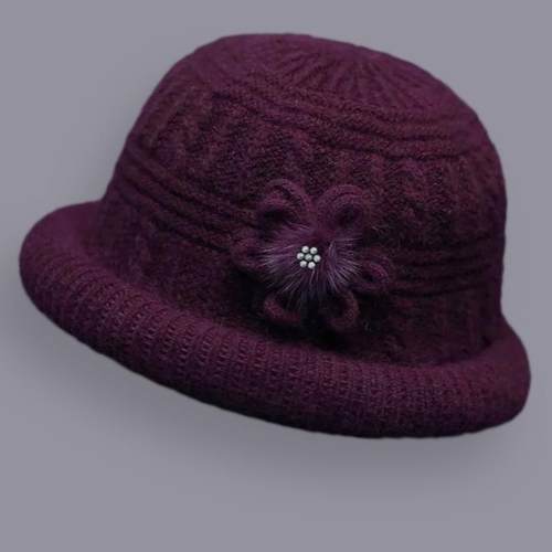 季中老年人毛线妈妈帽老太太毛线帽子女加绒保暖奶奶针织帽子