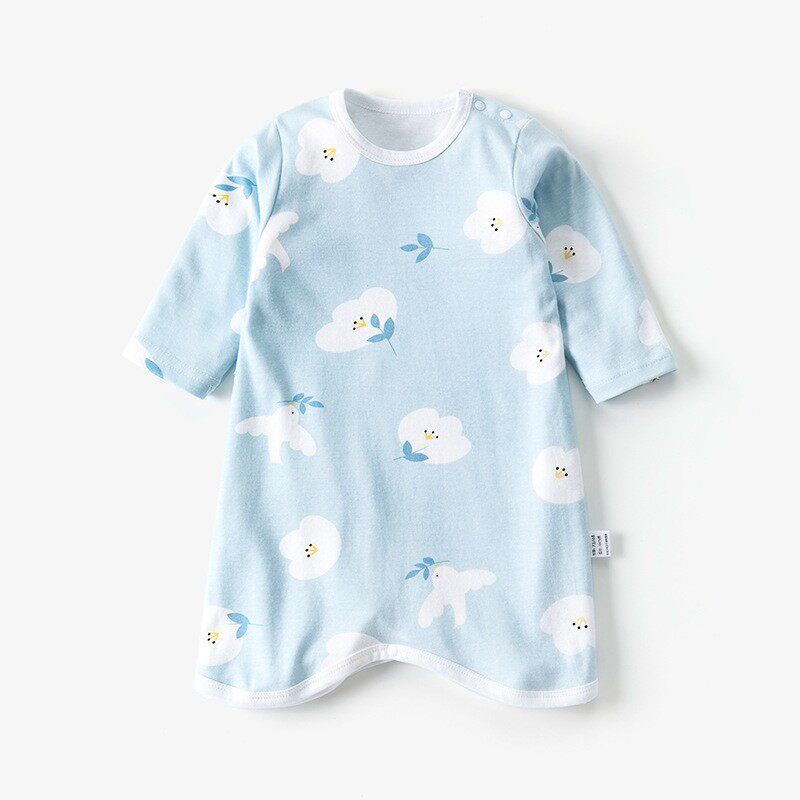 宝宝睡衣春秋婴儿衣服秋装连体衣儿童家居服纯棉全棉睡袍睡裙浴袍