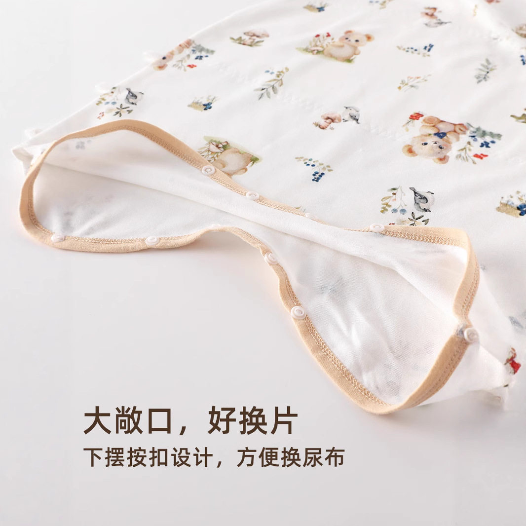 婴儿睡袍宝宝睡袋纯棉a类长袖睡衣春秋防踢睡裙儿童连体衣家居服