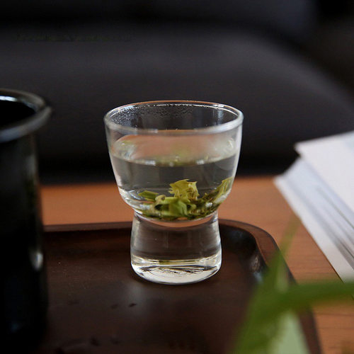 日式玻璃清酒杯甜品杯小号厚底烈酒杯家用一口白酒杯浓缩咖啡杯子