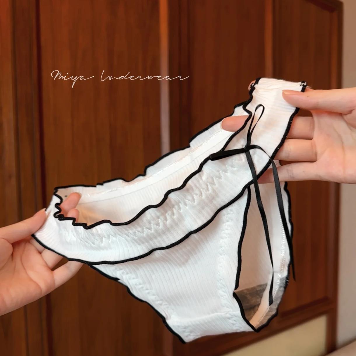 『Cm』赫本小天鹅～法式名媛蝴蝶结针织棉质舒适三 角裤