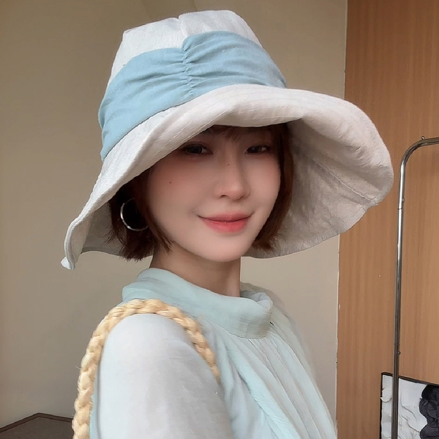 日系亚麻大檐防晒显脸小渔夫帽