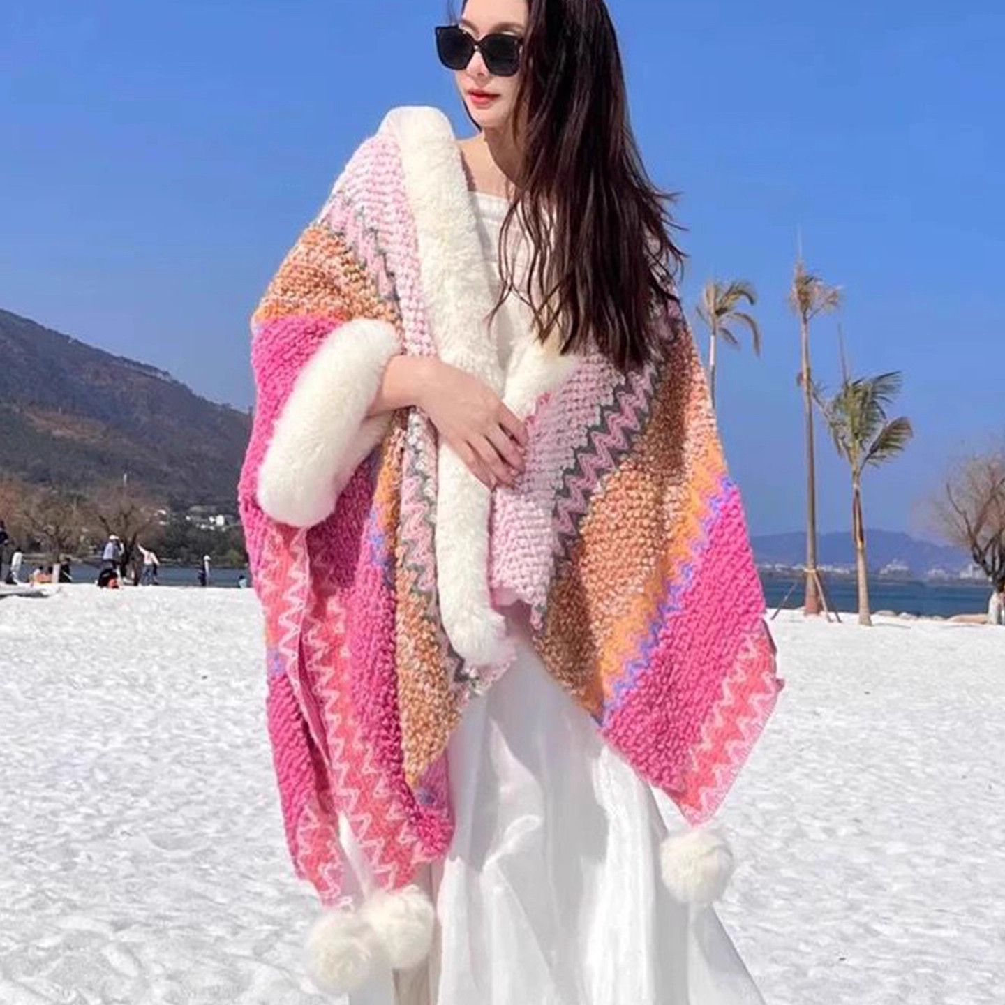 亲子款民族风新疆西藏旅游披肩女