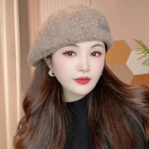 日系冰岛反戴贝雷帽子女秋冬百搭