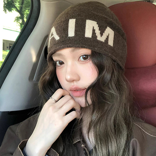大头围帽子女款2026新款韩版时尚潮酷字母堆堆帽百搭显脸小冷帽潮