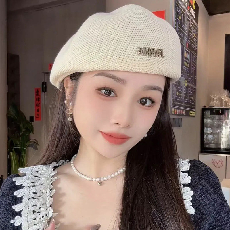针织镂空前进帽子女百搭前进帽子