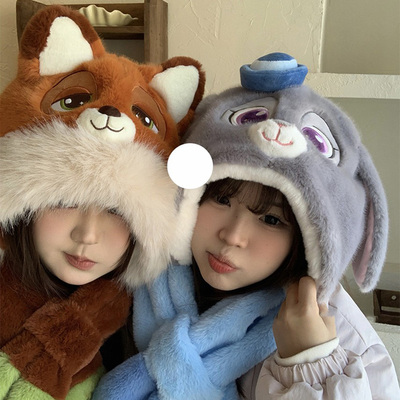 迪士尼正版尼克狐耳朵会动毛绒帽