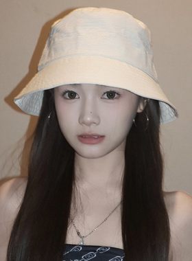 夏季日系简约宽檐显脸小渔夫帽女