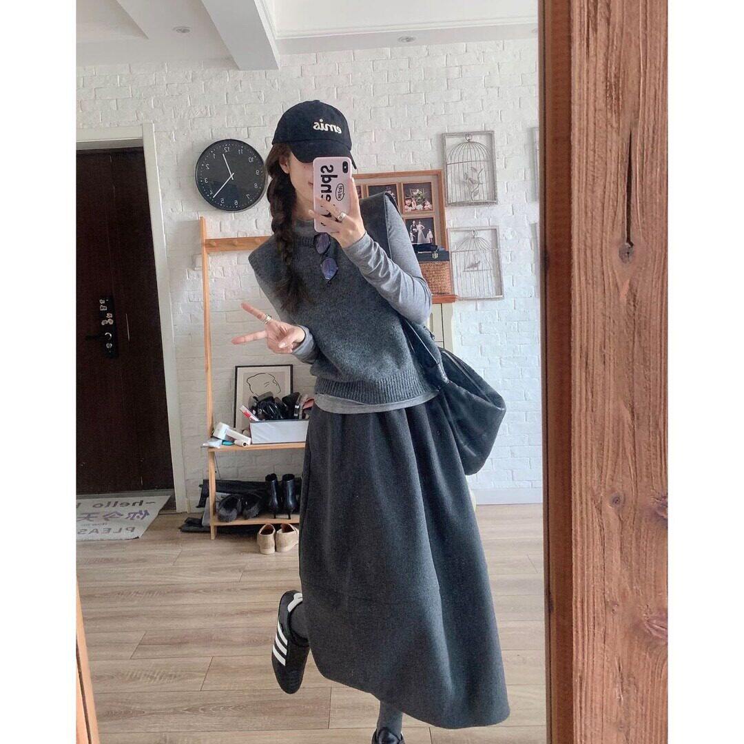 格雷系灰色裙子女春秋季
