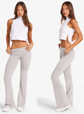 *csb翻腰长裤90%含棉量CottonPant高弹透气亲肤JerseyFlarePant