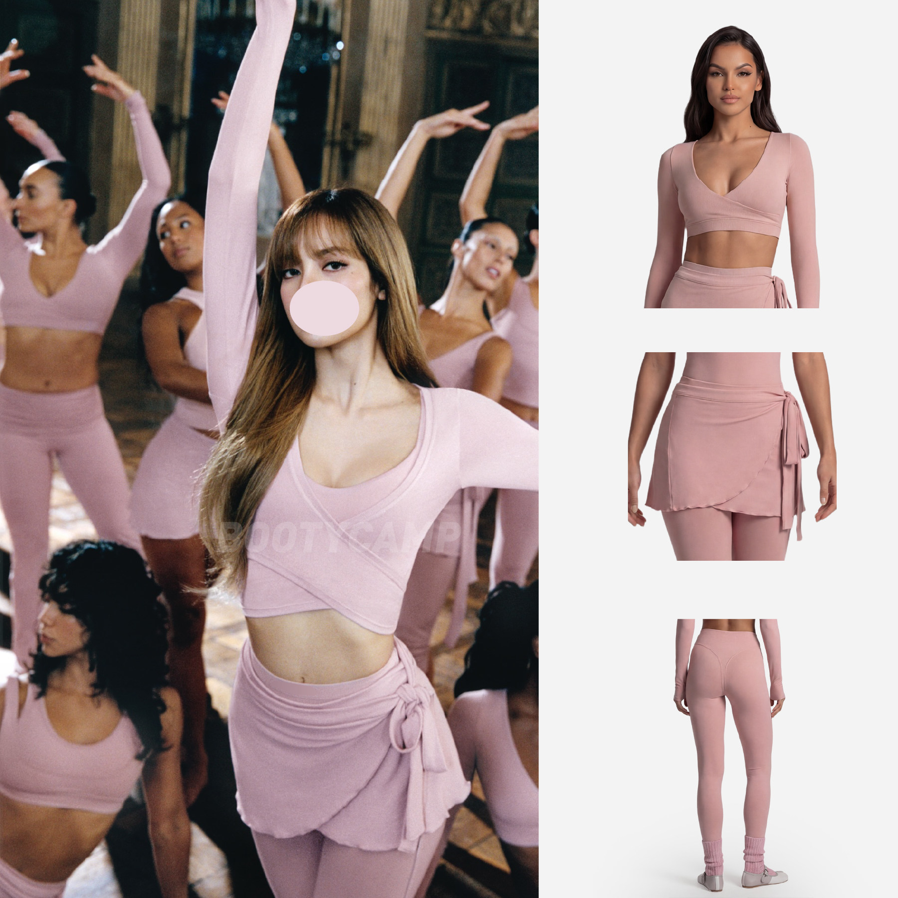 2色6款*skim*s芭蕾绑带系列StretchKnitWrap前交叉式绑带瑜伽上衣