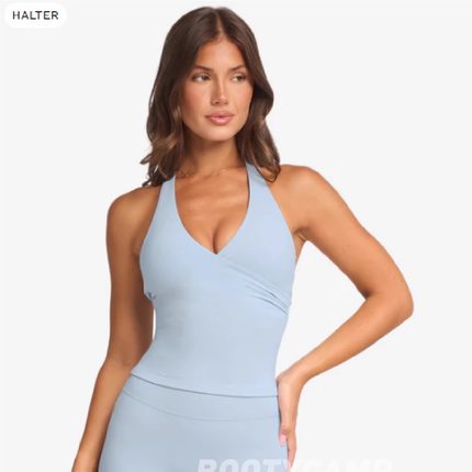 新色*Csb背心y标带胸垫~雅典娜FormAthenaTank挂脖双层裸感磨毛