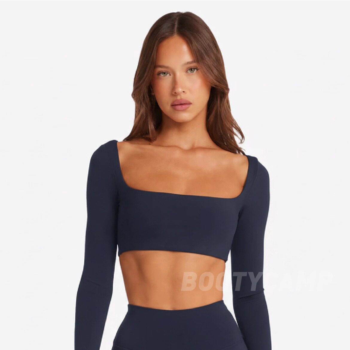 thumbnail for *Csb fitness wear with yuan logo! FreedomScoopLongSleeveCrop with Chest Padding Long Sleeve csb