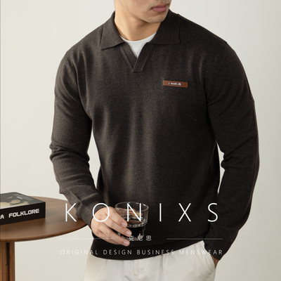 羊毛莫代尔海鸥领针织衫