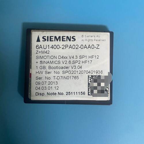 6AU1400-2PA02-0AA0-Z CF卡 SIMOTION D4xx 工控储存卡议价维修