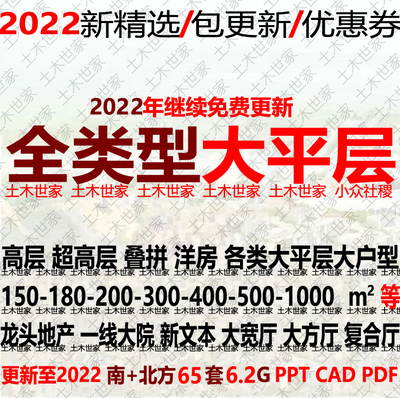 2022大平层大户型住宅建筑设计投标方案文本CAD公建化外立面顶豪