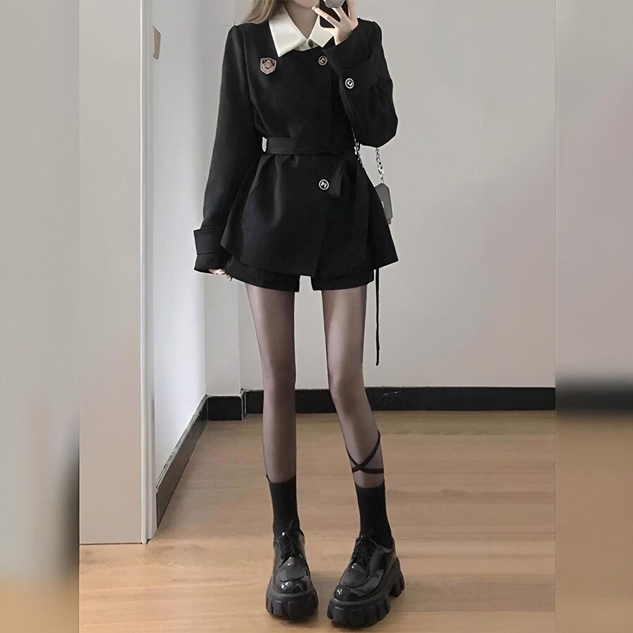 冬季穿搭一整套高级感套装女春秋西装气质两件套韩系chic职业洋气