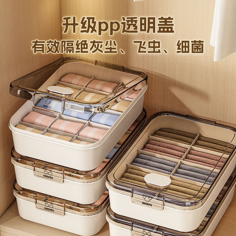 内衣盒贴身衣物收纳盒分格家用衣柜带盖防尘盒香薰内裤袜子整理盒