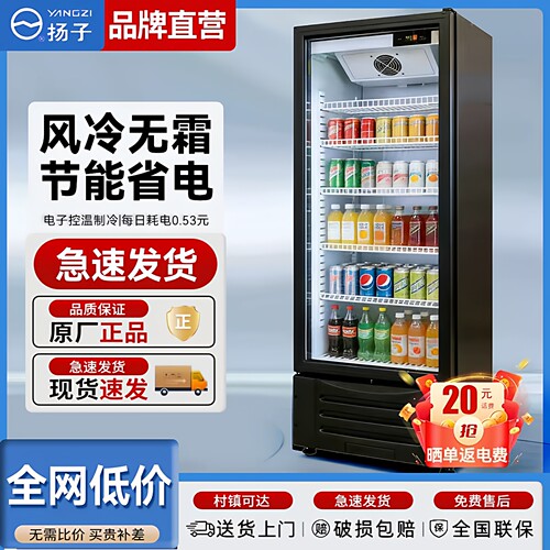 扬子饮料展示柜冷藏冰柜保鲜双开门冷饮冷柜商用单门啤酒冰箱立式