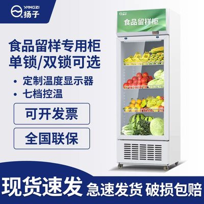 扬子冷藏保鲜幼儿园食品留样柜带锁餐厅食堂小冰箱商用展示留样柜