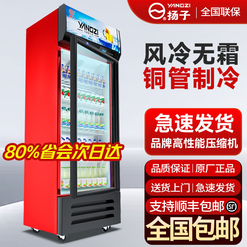 扬子铜管单门商用展示柜风冷冷藏冰柜保鲜冷柜啤酒冰箱立式饮料柜