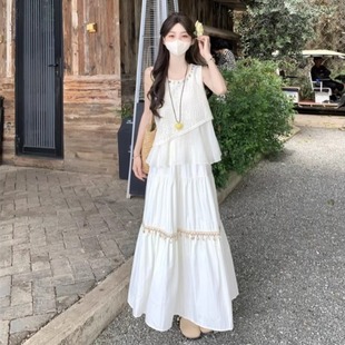 云南旅游海边度假长裙套装 波西米亚两件套吊带连衣裙女夏2025新款