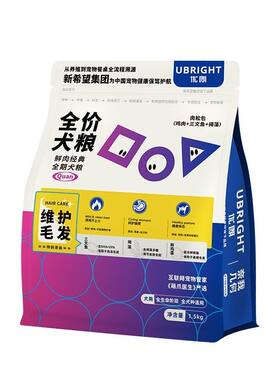 优朗狗粮新希望犬粮全价通用型肉松鸡肉三文鱼维护毛发1.5㎏