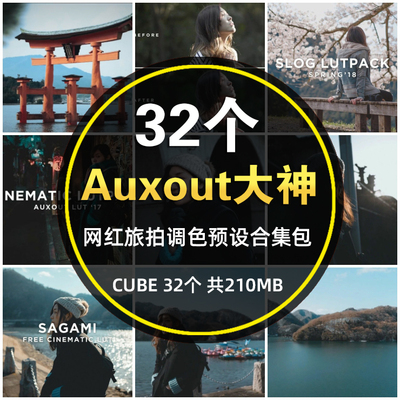 Auxout大神LUT合集包32个索尼网红小清新唯美旅拍调色预设Pr Fcpx