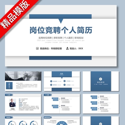 创意商务职场岗位竞聘求职个人简历个性求职简历自我介绍ppt模板