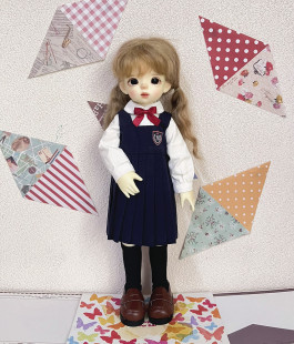 六分bjd娃衣 普六 学院服制服裙套装 三件套