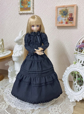 Azone blythe ob24 光魇双生 复古欧式黑白两色 衬衫长裙两件套