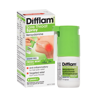 Difflam喉咙止痛喷雾慢性咽炎口腔溃疡扁桃体消炎消肿无糖15ml
