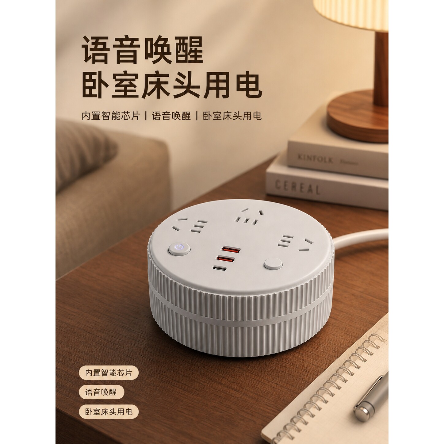 官方公矢智能语音控制床头台灯卧室桌面小夜灯家用宿舍床头柜阅读