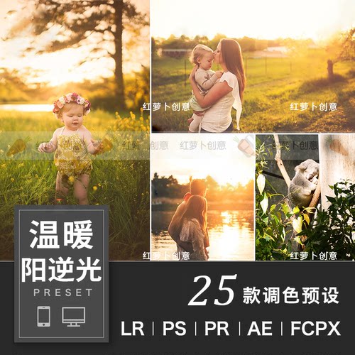 阳光逆光黄昏风光LR预设PS人像FCPX达芬奇手机版APP滤镜PR调色LUT