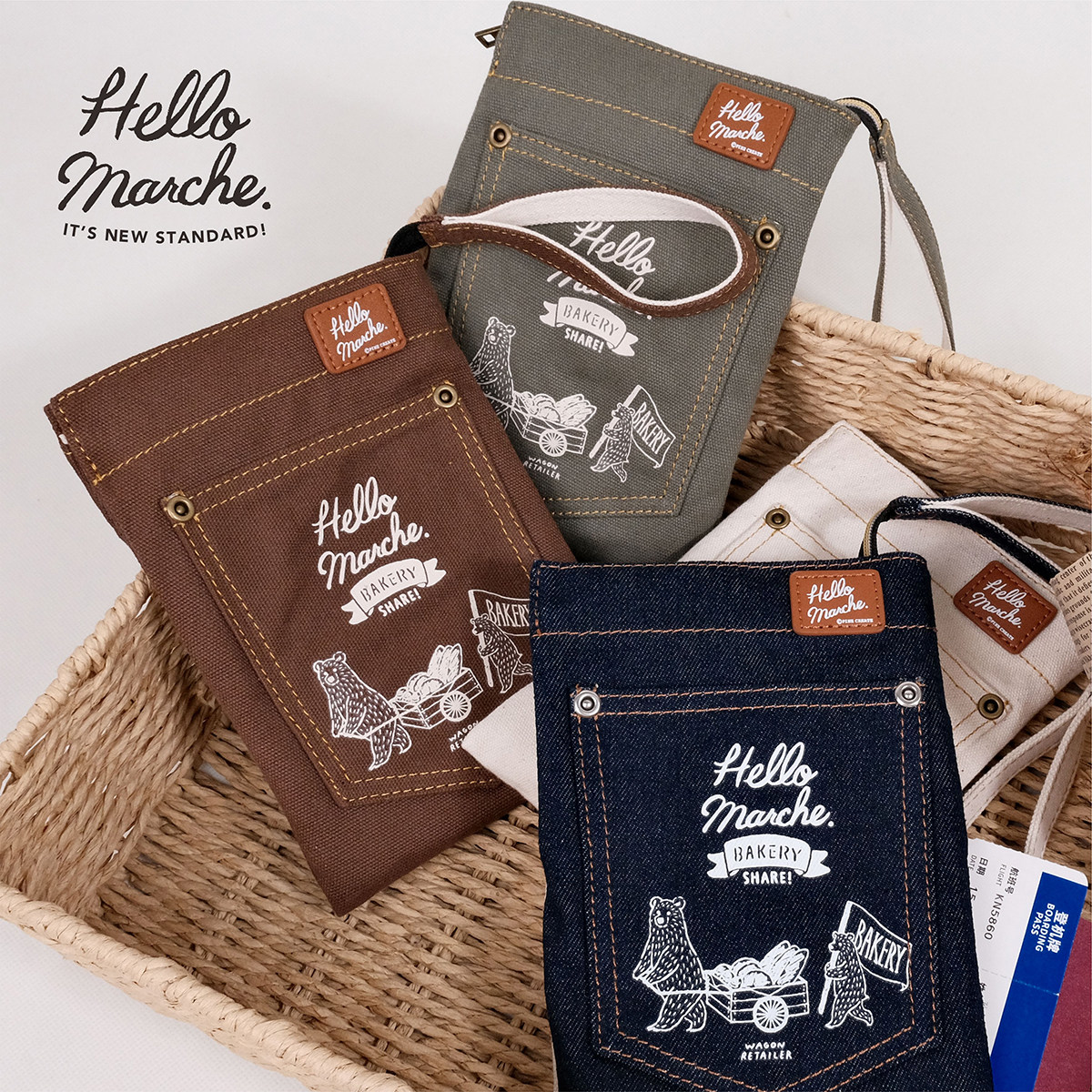 hello marche漫旅牛仔/帆布-小斜挎包/胸包/证件包/收纳包/手挽包图片