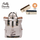 hello marche万岁熊轻潮迷彩帆布包书包双肩包背包大容量旅行包包