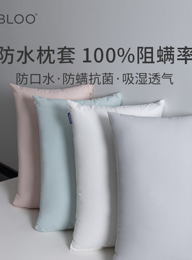 IMBLOO防螨防水枕套枕头套防头油成人单个枕芯内胆保护套一对装