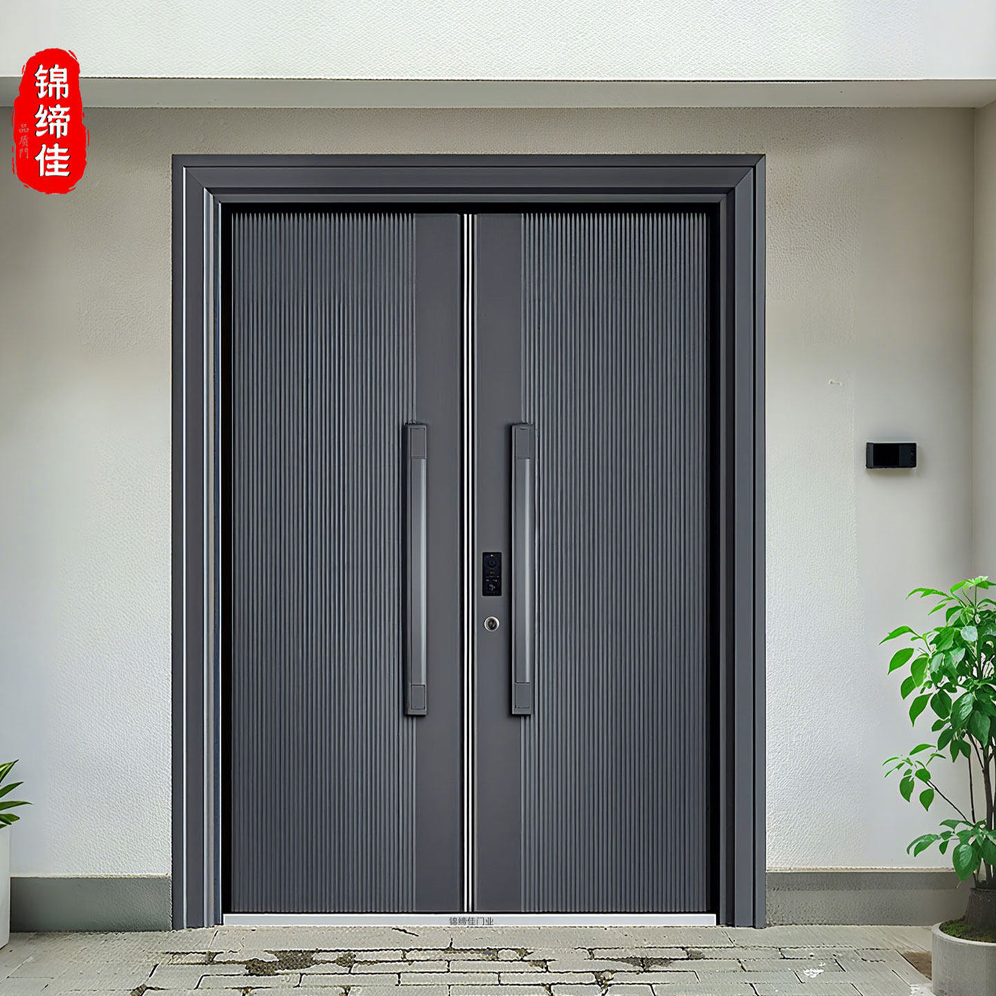 新中式精雕铸铝门别墅大门双开门高端锌合金入户防盗门自建房大门
