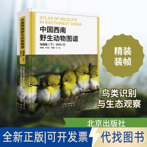全新正版中国西南野生动物图谱 鸟类卷(下)朱建国,马晓锋 编9787200147841北京出版社2021-03-01