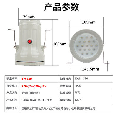 新款灯BSD96化学容器LED视孔灯12V24V36V220V反应釜视镜灯防爆视