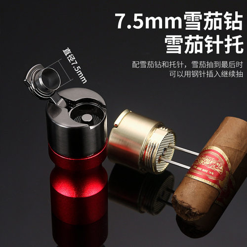 百诚长枪2号防风直冲打火机耐高温便携雪茄工具带通针打孔器