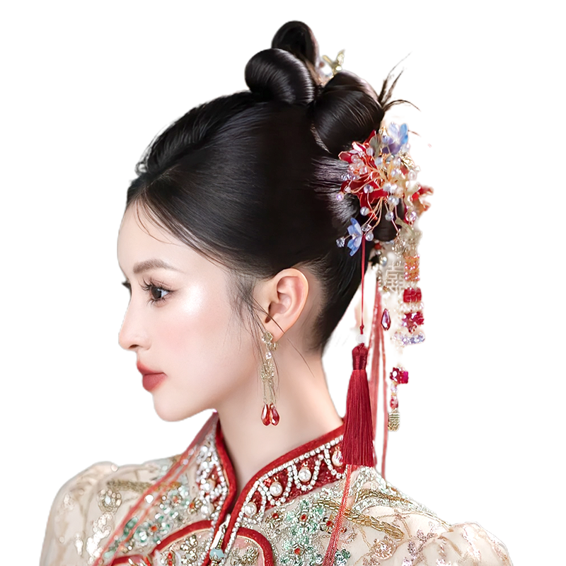 假发片女新中式秀禾古装新娘盘发古装汉服仿真发化妆师专用接发片