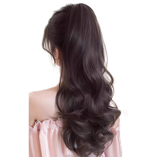 假发辫子女马尾仿真发抓夹自然蓬松大波浪高马尾可扎式假发辫马尾