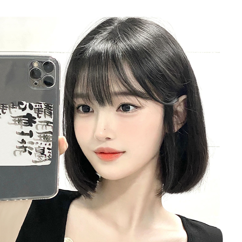 假发女短发中长发自然仿真人发丝全头套轻薄透气网红波波头假发套