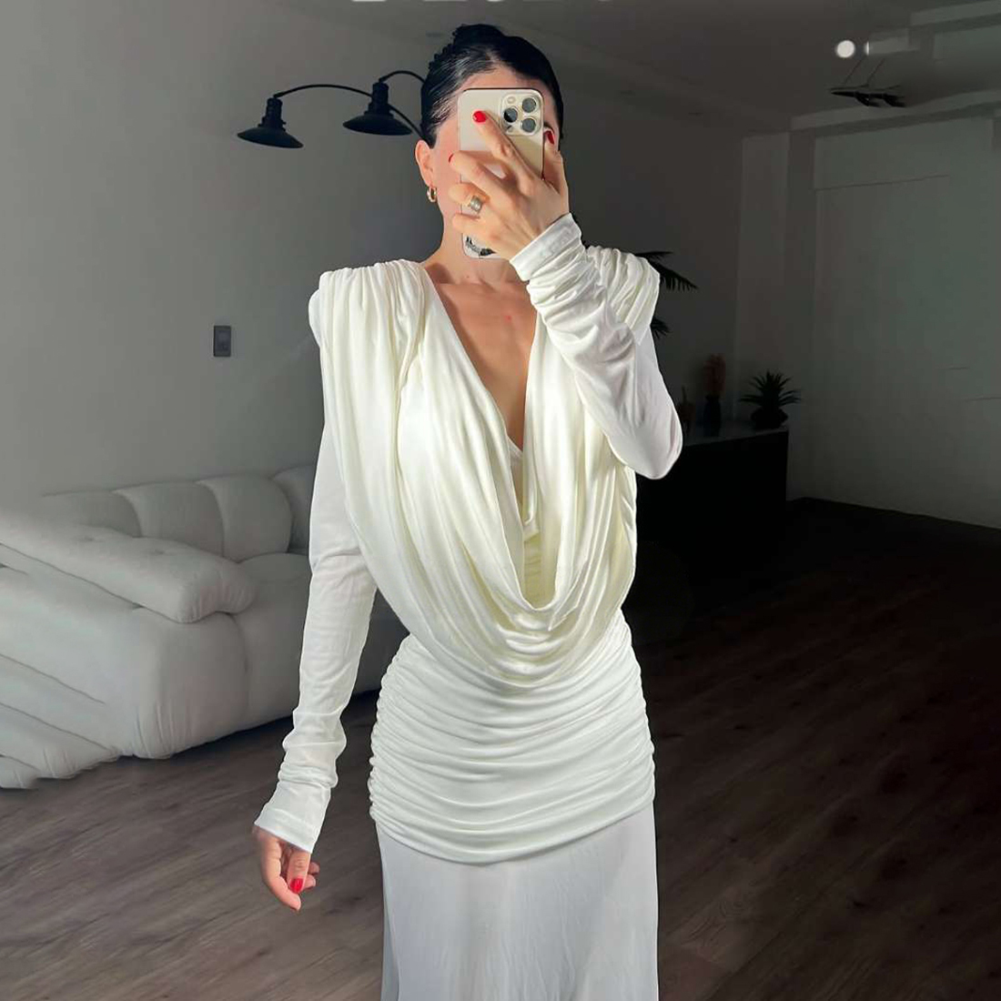 WEIRDPUSS欧美女王范垂坠连衣裙